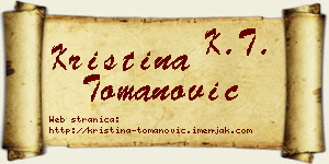 Kristina Tomanović vizit kartica